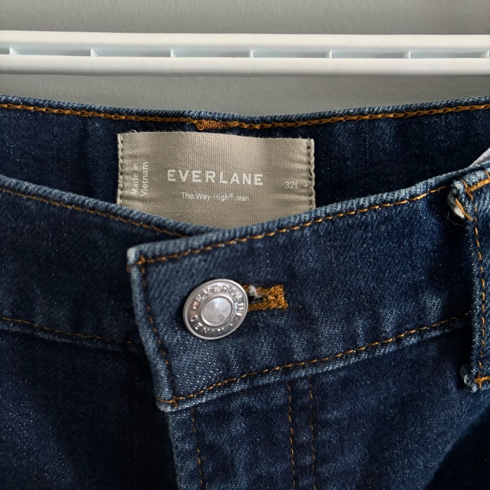 Everlane Women's Straight Leg Jeans - Dark Blue - Picture 5 of 8